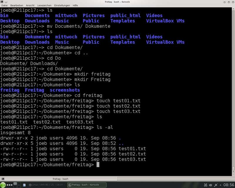 Konsolenfenster / Konsole / Terminal Konsolenfenster / Konsole / Terminal