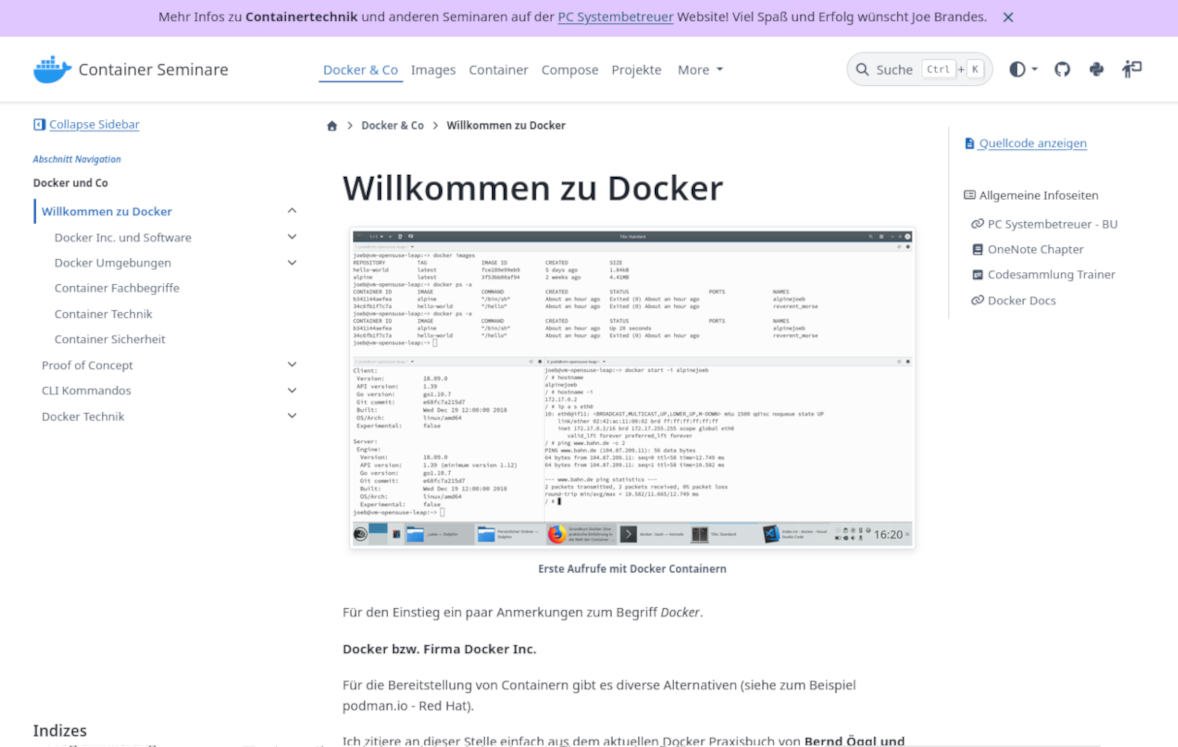 Aktuelle Sphinx Technik mit PyData Theme