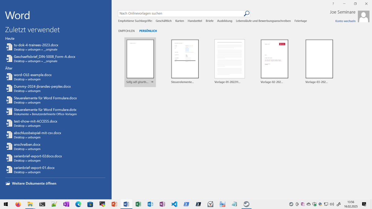 Dokumentvorlagen in Word